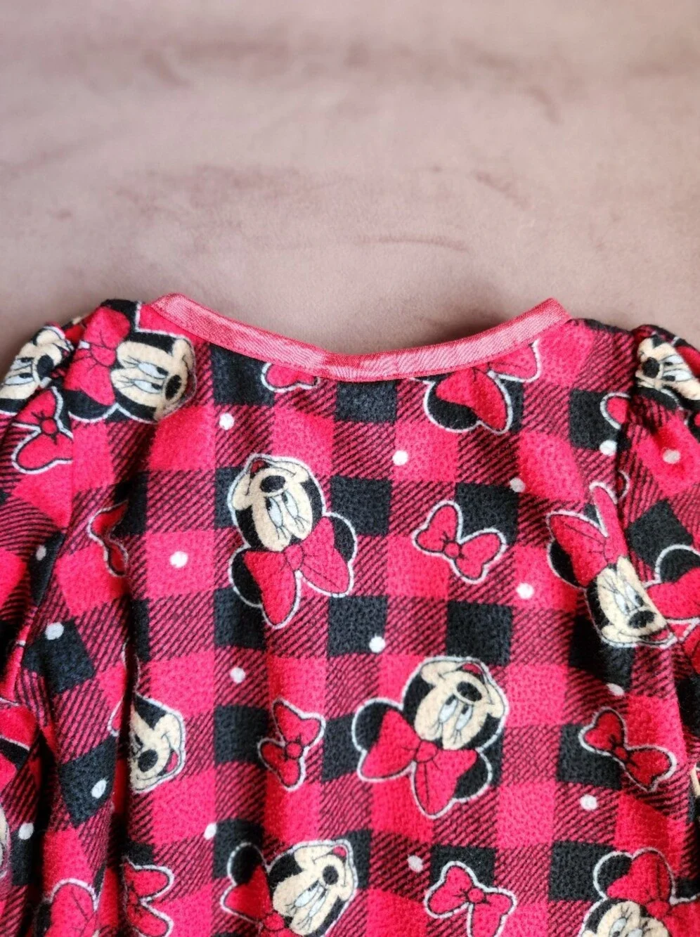 Disney Minnie Mouse Red and Black Plaid Nightgown, Size 18 Months - Picture 5 of 5